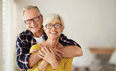 Photo of a man and woman smiling. Link to Life Stage Gift Planner Ages 60-70 Situations.